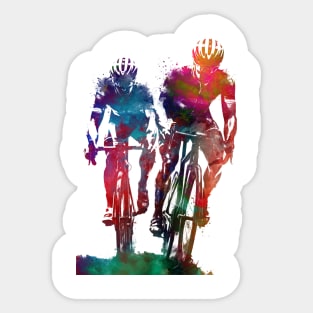 Two bikers sport art Sticker